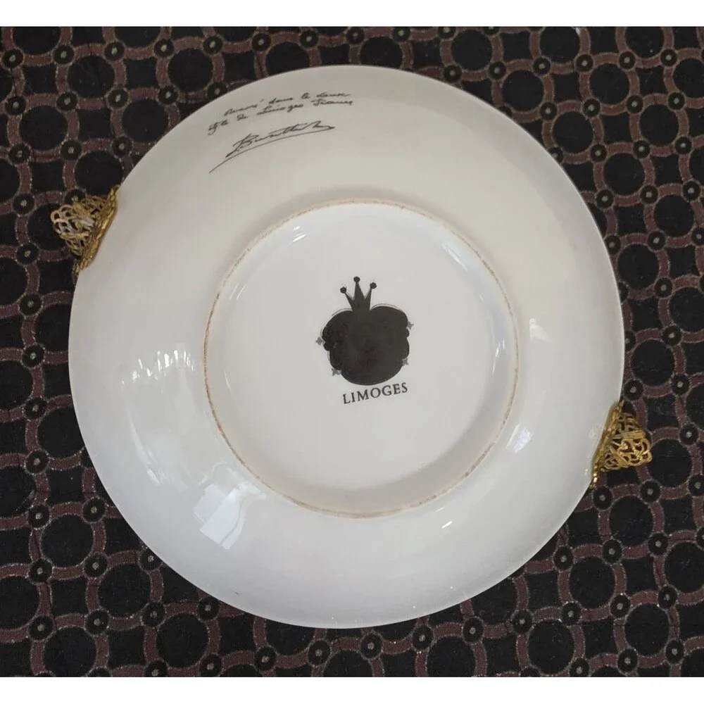 Rare ANTIQUE Handpainted VintagePink LIMOGES Signed BowlAshtray 6
